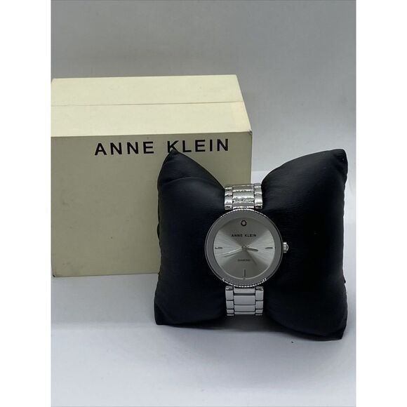 Anne Klein AK/1363 Women's Silver Metal Bracelet Analog Dial Quartz Watch UB128 - Picture 1 of 12